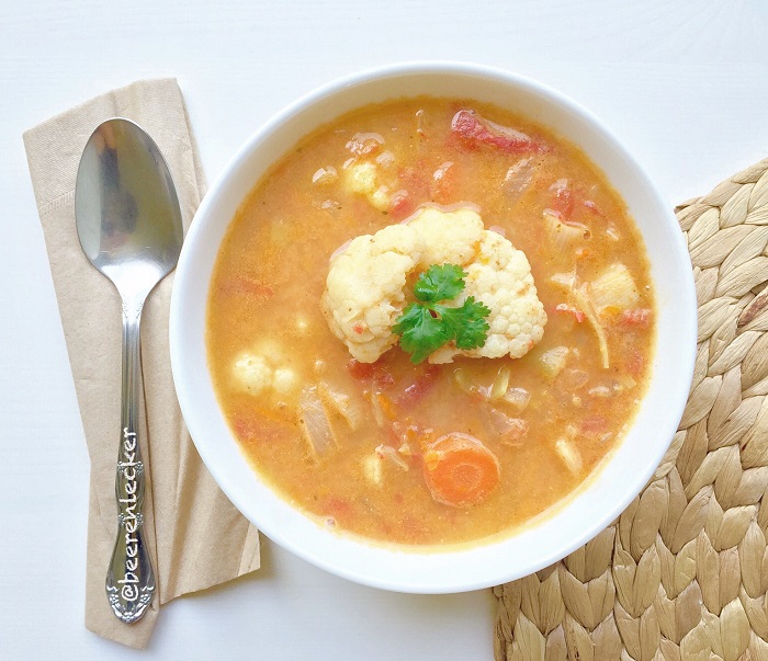 Mandel Blumenkohl Suppe (Vegan)