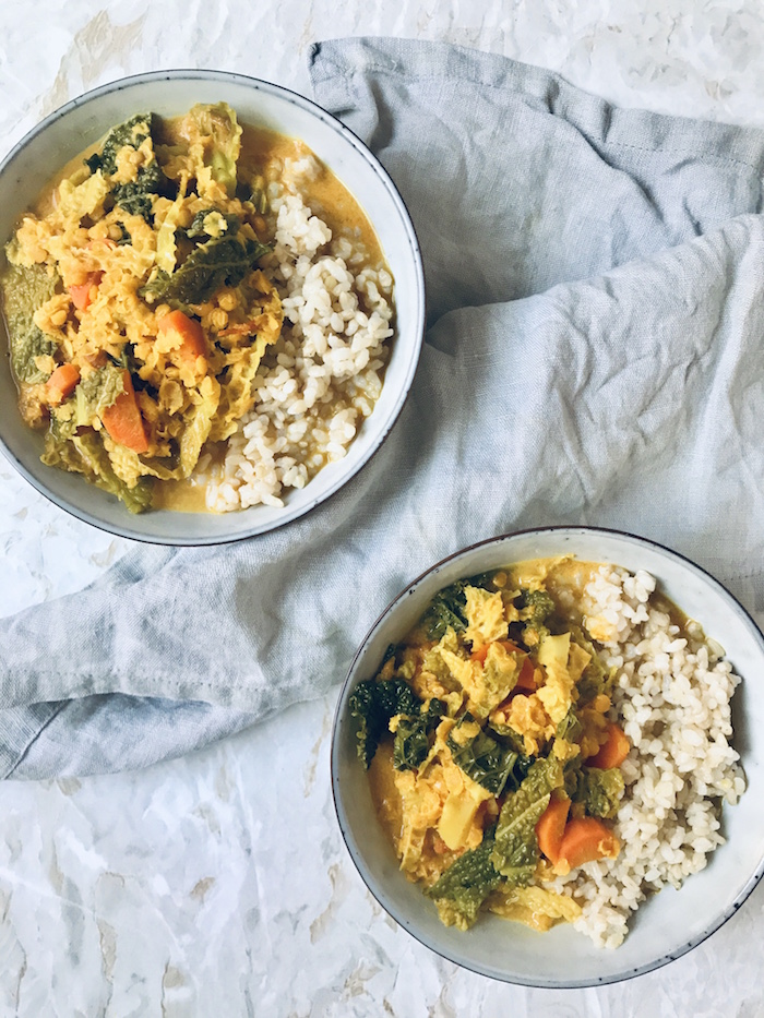 Veganes Wirsing Curry