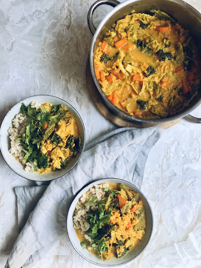 Wirsing Curry vegan und vollwertig